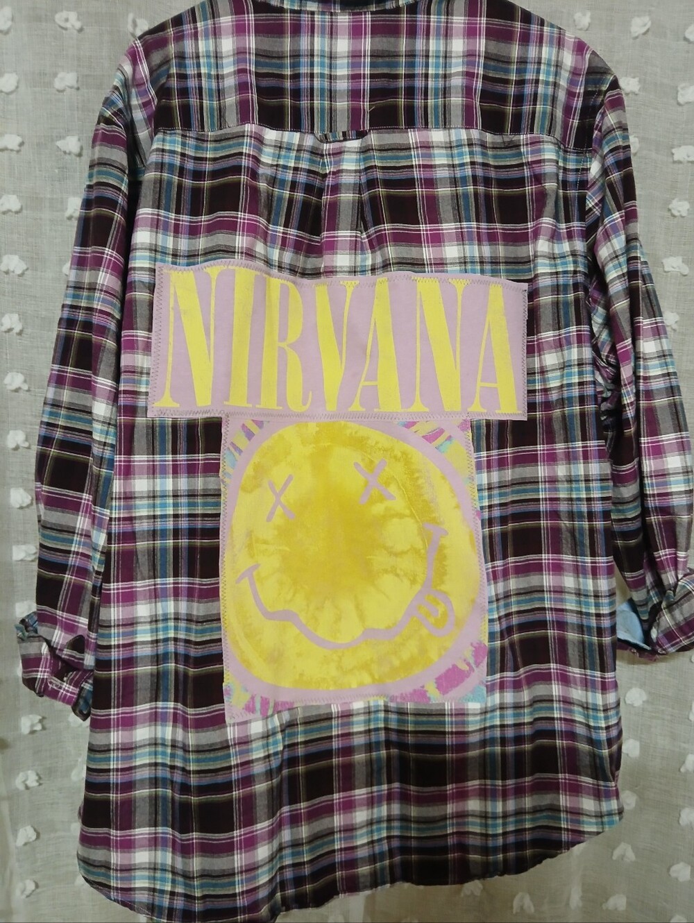 NIRVANA UPCYCLED BAND GRAPHIC FLANNEL SZ XL